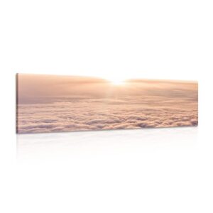 Obraz západ slnka z okna lietadla