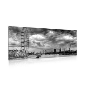 Obraz jedinečný Londýn a rieka Temža v čiernobielom prevedení