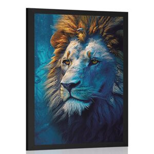 Plagát modro-zlatý lev