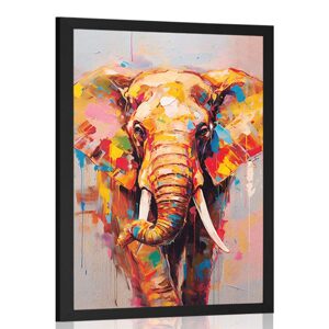 Plagát štýlový slon s imitáciou maľby