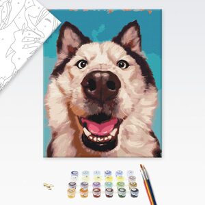 Maľovanie podľa čísiel selfie psa