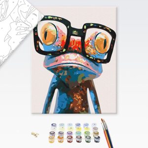 Maľovanie podľa čísiel žaba s okuliarmi