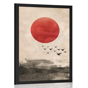Plagát japandi kúzlo červeného mesiaca