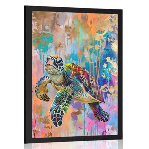 Plagát korytnačka s imitáciou maľby