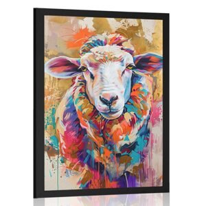Plagát ovca s imitáciou maľby