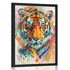 Plagát tiger s imitáciou maľby