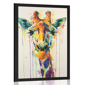 Plagát žirafa s imitáciou maľby