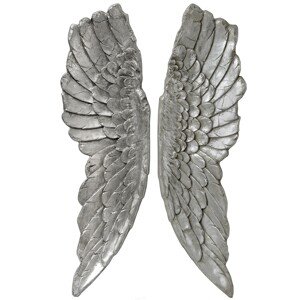 Estila Luxusná dekorácia anjelské krídla 104cm (2ks) strieborné