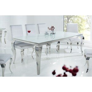 Estila Luxusný jedálenský stôl Modern Barock 200cm strieborná/biela