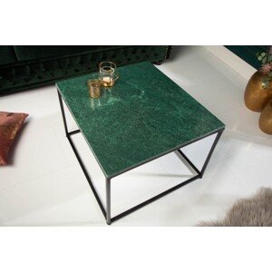 Estila Art-deco dizajnový konferenčný stolík Elements z mramoru v zelenej farbe 50cm