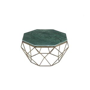 Estila Art-deco mramorový konferenčný stolík Adamantino s geometrickou podstavou z kovu 69cm