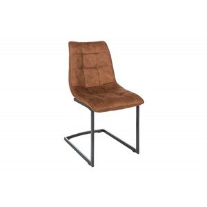 Estila Dizajnová hnedá jedálenská stolička Suava s čiernou kovovou konštrukciou 88cm