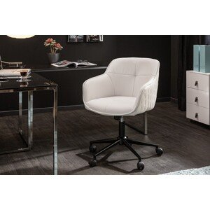 Estila Moderná dizajnová biela kancelárska stolička Tapiq na kolieskach 81cm
