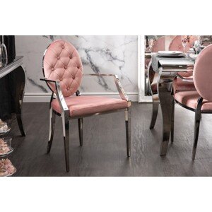 Estila Zámocká jedálenská stolička Modern Barock staroružovej farby s kovovými nohami 92cm