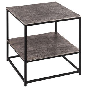 Estila Moderný kovový príručný stolík Farrah v sivej farbe štvorcového tvaru 46cm