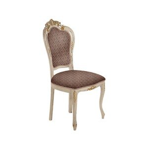 Estila Baroková luxusná čalúnená jedálenská stolička Clasica z masívu s rustikálnym zdobením 102cm