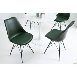 Estila Moderná jedálenská stolička Scandinavia s tmavo zeleným čalúnením z eko-kože 85cm