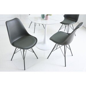 Estila Dizajnová sivá jedálenská stolička Scandinavia s čalúnením z eko-kože 85cm
