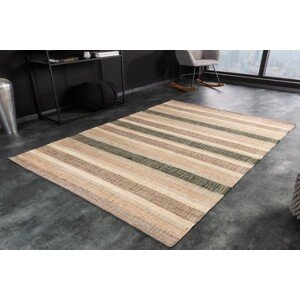 Estila Štýlový moderný obdĺžnikový koberec Persen z konope s pruhovaným dizajnom v naturálnych odtieňoch 230cm
