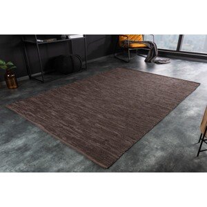 Estila Hnedý koberec Canna z pravej kože obdĺžnikový 230cm