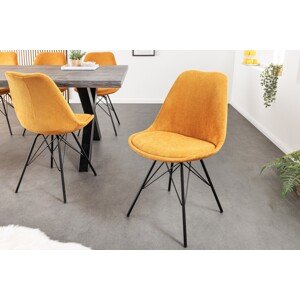 Estila Moderná dizajnová stolička Scandinavia s menčestrovým čalúnením horčicová žltá
