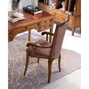Estila Luxusná rustikálna pracovná stolička Lasil z masívneho dreva v hnedej farbe a s bordovým čalúnením 105 cm