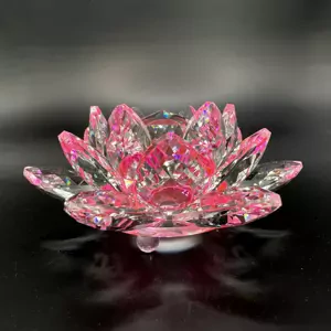 Krištáľové sklo - Lotosový kvet Exclusive, Růžová