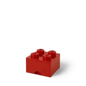 Úložný box 4 so zásuvkou, viac variant - LEGO Farba: červená