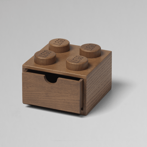 Drevený stolný box 4 so zásuvkou, viac variant - LEGO Farba: dub - tmavě mořený