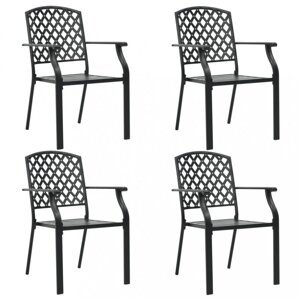 Stohovateľné záhradné stoličky 4 ks čierna Dekorhome,Stohovateľné záhradné stoličky 4 ks čierna Dekorhome