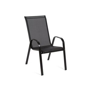 Záhradná stolička oceľ / textílie Čierna,Záhradná stolička oceľ / textílie Čierna