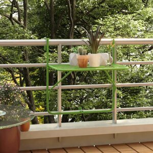 Závesný balkónový stolík Dekorhome Zelená,Závesný balkónový stolík Dekorhome Zelená