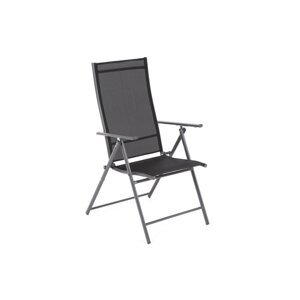 Skladacia záhradná stolička oceľ / textilen Čierna / sivá,Skladacia záhradná stolička oceľ / textilen Čierna / sivá