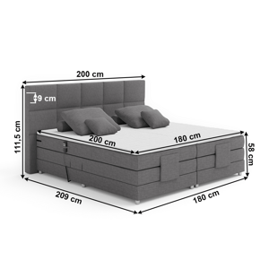 Elektrická polohovacia boxspringová posteľ ISLA 180 x 200 cm,Elektrická polohovacia boxspringová posteľ ISLA 180 x 200 cm