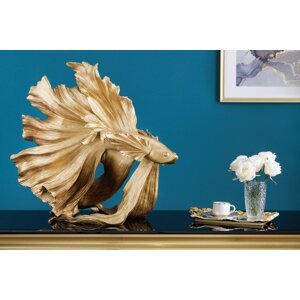 Dekoračná socha rybka TEJE 65 cm Dekorhome Zlatá,Dekoračná socha rybka TEJE 65 cm Dekorhome Zlatá