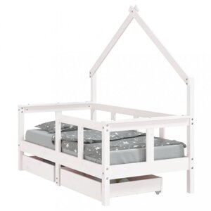 Detská domčeková posteľ so šuplíkmi Dekorhome 70 x 140 cm,Detská domčeková posteľ so šuplíkmi Dekorhome 70 x 140 cm