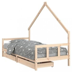 Detská domčeková posteľ so šuplíkmi Dekorhome 90 x 200 cm,Detská domčeková posteľ so šuplíkmi Dekorhome 90 x 200 cm