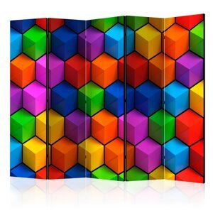 Paraván Colorful Geometric Boxes Dekorhome 225x172 cm (5-dielny),Paraván Colorful Geometric Boxes Dekorhome 225x172 cm (5-dielny)