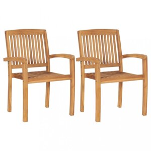 Záhradná jedálenská stolička 2 ks teakové drevo Dekorhome,Záhradná jedálenská stolička 2 ks teakové drevo Dekorhome